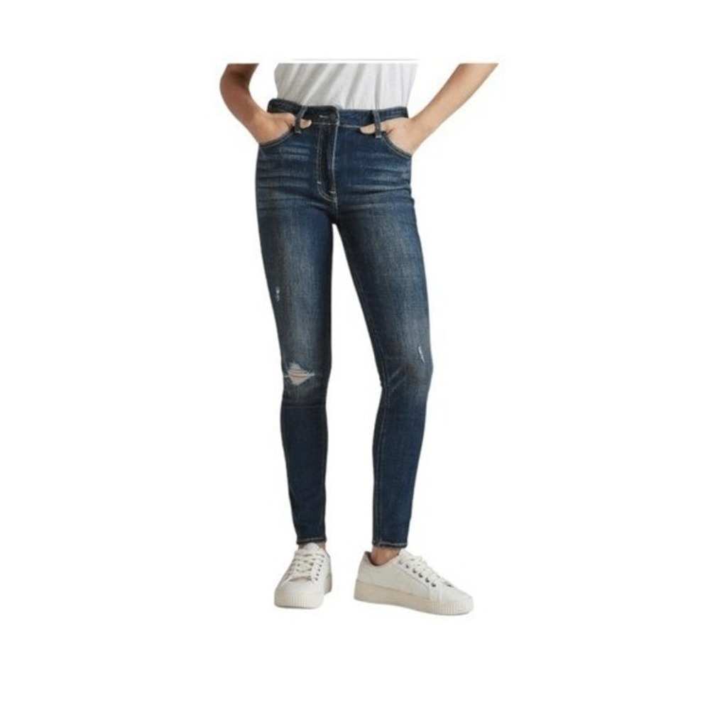 Lucky Brand Bridgette Skinny High Rise Jeans Blue Distressed Denim 8 / 29